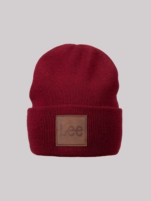 Leather Logo Patch Beanie