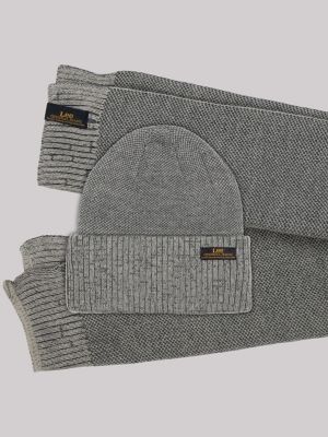 Scarf and Beanie Set:Grey:One Size