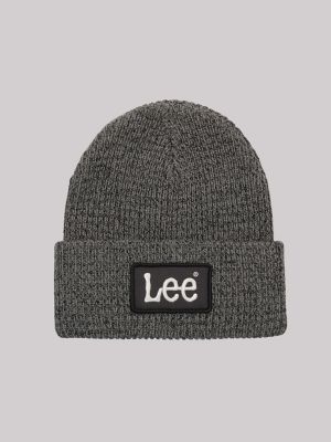Textured Logo Beanie:Stone:One Size - thumbnail 9