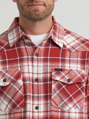 Men's Western Flannel Button Down Shirt in Barn Red