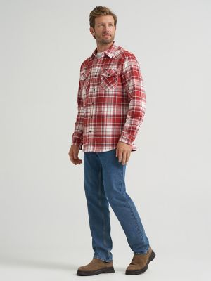Men's Western Flannel Button Down Shirt in Barn Red