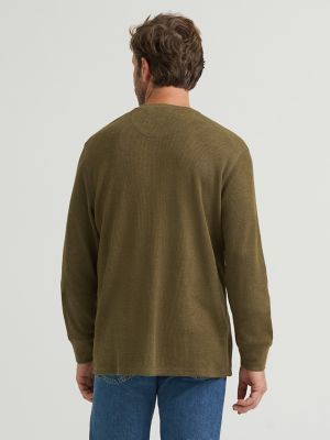 Men's Waffle Knit Henley Shirt