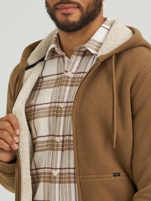 Men's Textured Sherpa Lined Hoodie