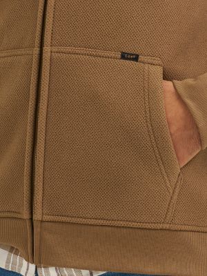 Men's Textured Sherpa Lined Hoodie