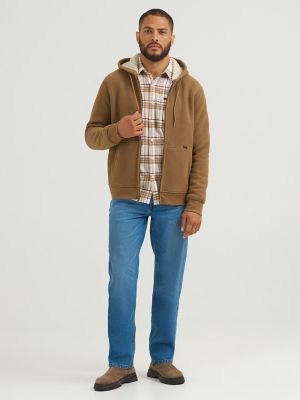 Men's Textured Sherpa Lined Hoodie