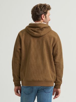 Men's Knit Corduroy Sherpa Lined Hoodie