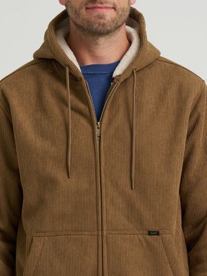 Men's Knit Corduroy Sherpa Lined Hoodie