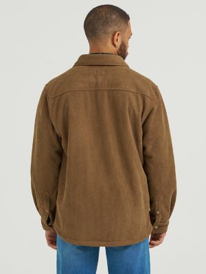 Men's Knit Corduroy Sherpa Lined Shirt Jacket