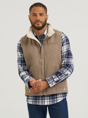 Men's Stonewashed Canvas Vest in Timberwolf
