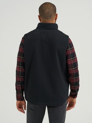 Men's Stonewashed Canvas Vest in Black
