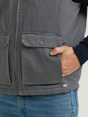 Men's Mini Herringbone Vest in Castlerock