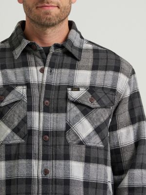 Men's Sherpa Lined Flannel Shirt Jacket