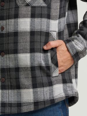Men's Sherpa Lined Flannel Shirt Jacket