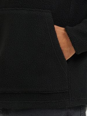 Men's Sherpa Quarter Zip Sweater in Black
