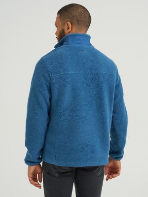 Men's Sherpa Quarter Zip Sweater in Bearing Sea