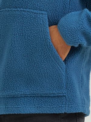 Men's Sherpa Quarter Zip Sweater in Bearing Sea