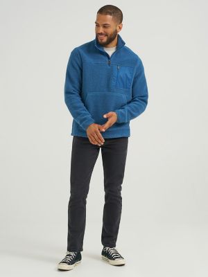 Men's Sherpa Quarter Zip Sweater in Bearing Sea