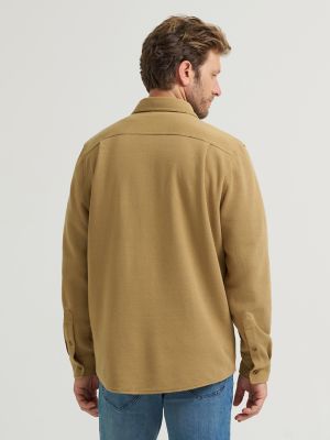 Men's Racking Stitch Button Down Shirt in Kelp