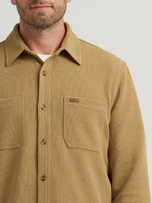 Men's Racking Stitch Button Down Shirt in Kelp