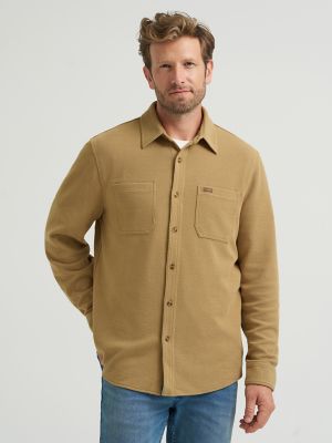 Men's Racking Stitch Button Down Shirt in Kelp