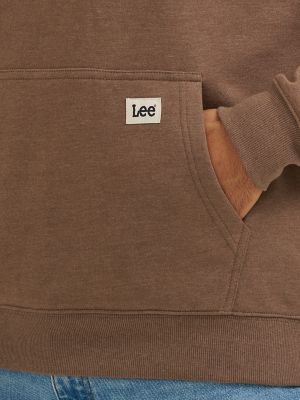 Men's Diamond Quilt Fleece 1/4 Zip Pullover in Sepia