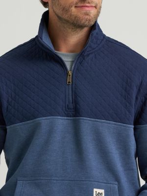 Men's Diamond Quilt Fleece 1/4 Zip Pullover