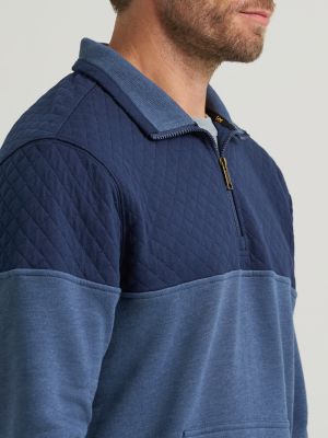 Men's Diamond Quilt Fleece 1/4 Zip Pullover