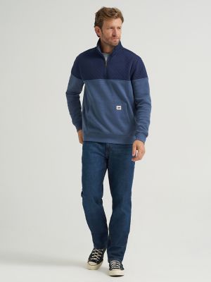 Men's Diamond Quilt Fleece 1/4 Zip Pullover