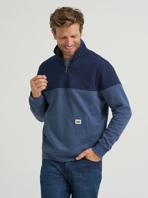 Men's Diamond Quilt Fleece 1/4 Zip Pullover