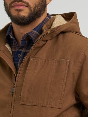 Men's Canvas Mechanic Bomber Jacket in Sepia