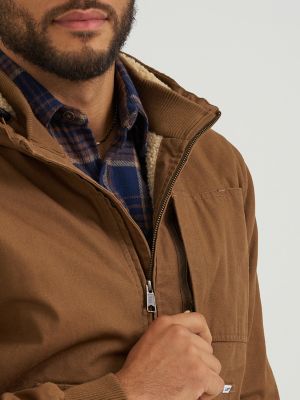 Men's Canvas Mechanic Bomber Jacket in Sepia