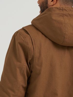 Men's Canvas Mechanic Bomber Jacket in Sepia