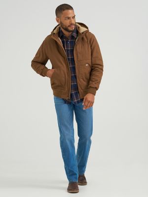 Men's Canvas Mechanic Bomber Jacket in Sepia