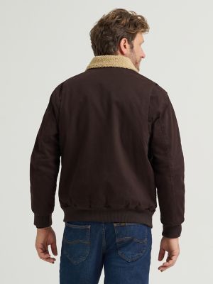 Men's Honeycomb Sherpa Lined Bomber Jacket in Chocolate Torte