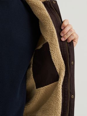 Men's Honeycomb Sherpa Lined Bomber Jacket in Chocolate Torte