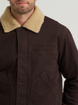 Men's Honeycomb Sherpa Lined Bomber Jacket in Chocolate Torte