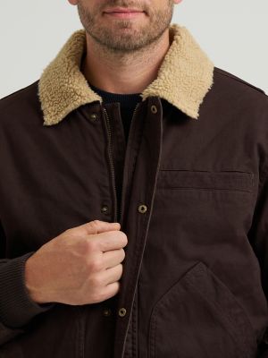Men's Honeycomb Sherpa Lined Bomber Jacket in Chocolate Torte