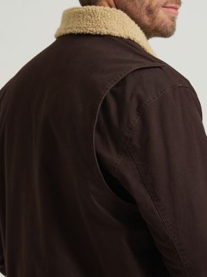Men's Honeycomb Sherpa Lined Bomber Jacket in Chocolate Torte