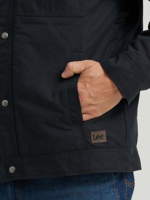 Men's Sherpa Lined Worker Jacket in Black