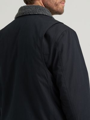 Men's Sherpa Lined Worker Jacket in Black