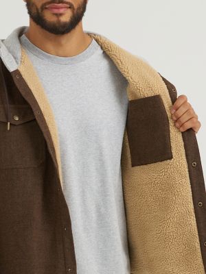 Men's Twill Flannel Hooded Jacket