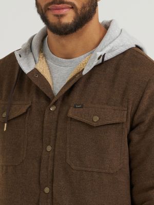 Men's Twill Flannel Hooded Jacket