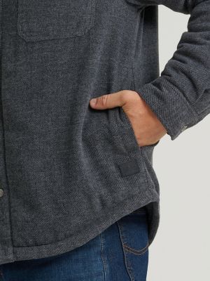 Men's Twill Flannel Hooded Jacket in Night Owl