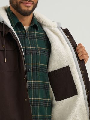Men's Hoodie Canvas Jacket in Bitter Chocolate
