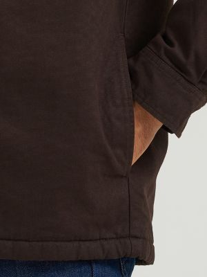 Men's Hoodie Canvas Jacket in Bitter Chocolate