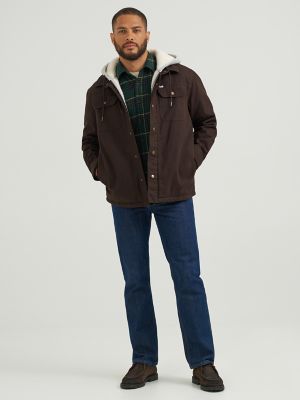 Men's Hoodie Canvas Jacket in Bitter Chocolate
