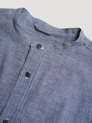 Men's Lee&reg; x Nigel Cabourn Railway Man Work Shirt in Denim Raw