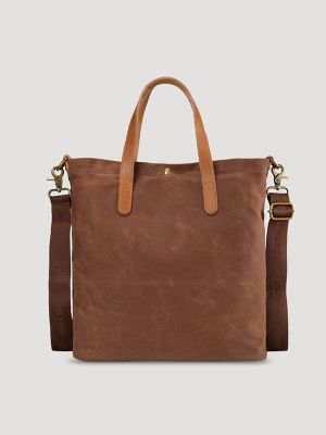 Women's Waxed Canvas Tote in Light Brown