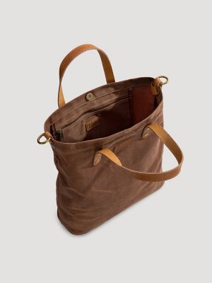 Women's Waxed Canvas Tote in Light Brown