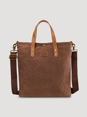 Women's Waxed Canvas Tote in Light Brown